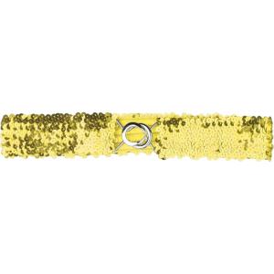 imageAllegra K Womens Plus Size Stretchy Skinny Waist Belts Shiny Sequins Decor Elastic Belts for DressesGold