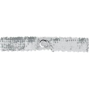 imageAllegra K Womens Plus Size Stretchy Skinny Waist Belts Shiny Sequins Decor Elastic Belts for DressesSilver