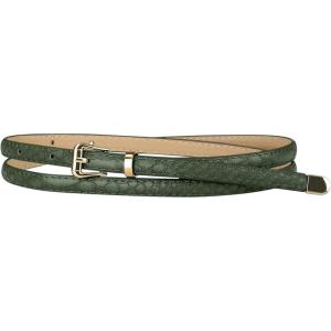 imageAllegra K Womens Skinny Embossed Leather Belts Alloy Pin Buckle Belt for Jeans Dresses PantsDark Olive Green