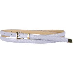 imageAllegra K Womens Skinny Embossed Leather Belts Alloy Pin Buckle Belt for Jeans Dresses PantsLight Purple
