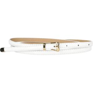 imageAllegra K Womens Skinny Embossed Leather Belts Alloy Pin Buckle Belt for Jeans Dresses PantsWhite