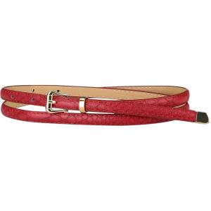 imageAllegra K Womens Skinny Embossed Leather Belts Alloy Pin Buckle Belt for Jeans Dresses PantsWine Red