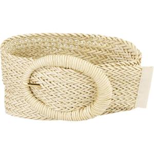 imageAllegra K Womens Woven Belts Wide Waist Belts for Dress Decor AdjustableBeige