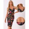 imageAllegra K Floral Cami Dress for Womens Ruched Mesh Side Slit Summer Bodycon DressesBlack