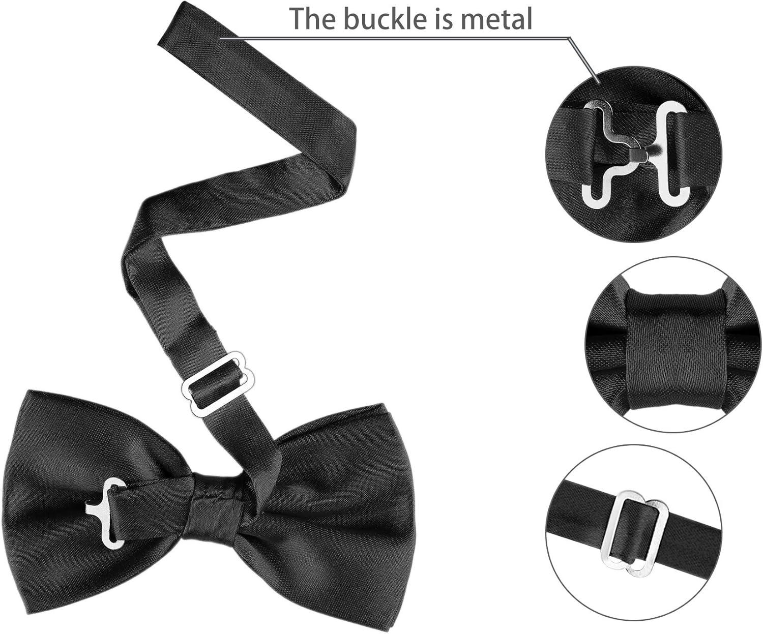 imageAllegra K Pretied Solid Adjustable Bowtie Classic Tuxedo Wedding Bow Ties for MenBlack