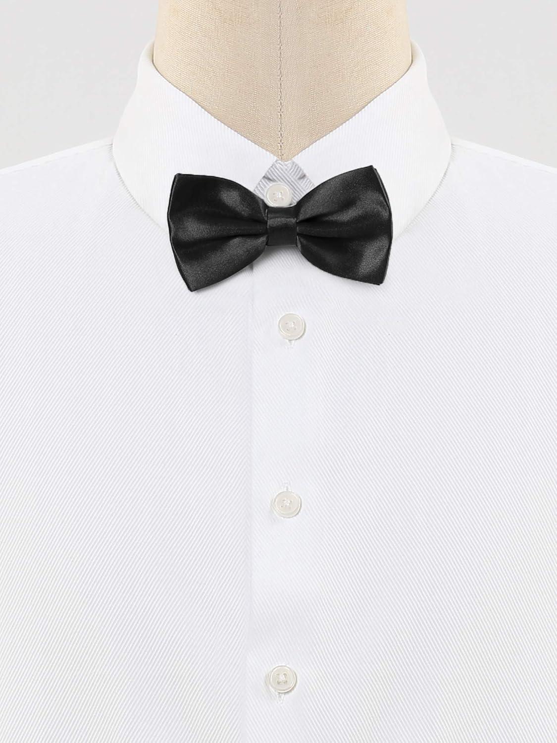 imageAllegra K Pretied Solid Adjustable Bowtie Classic Tuxedo Wedding Bow Ties for MenBlack