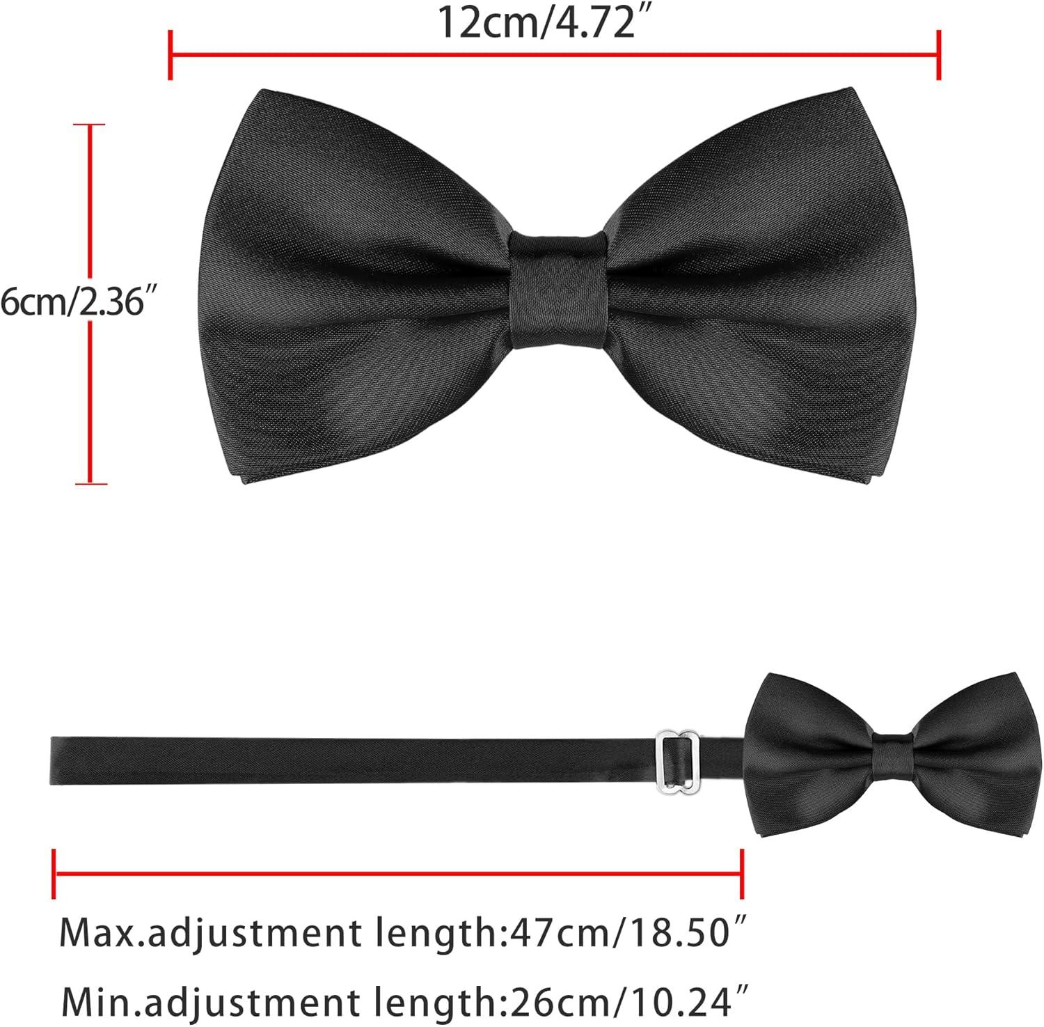 imageAllegra K Pretied Solid Adjustable Bowtie Classic Tuxedo Wedding Bow Ties for MenBlack
