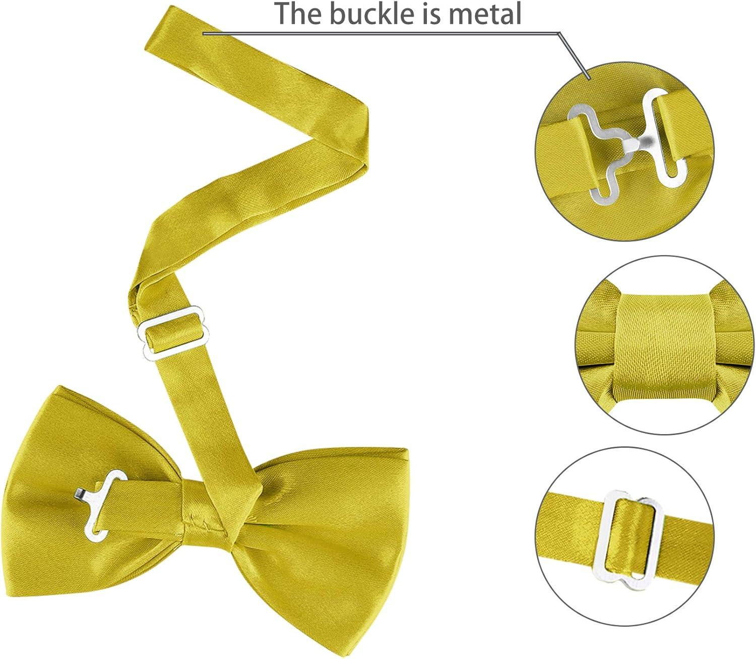 imageAllegra K Pretied Solid Adjustable Bowtie Classic Tuxedo Wedding Bow Ties for MenChampagne