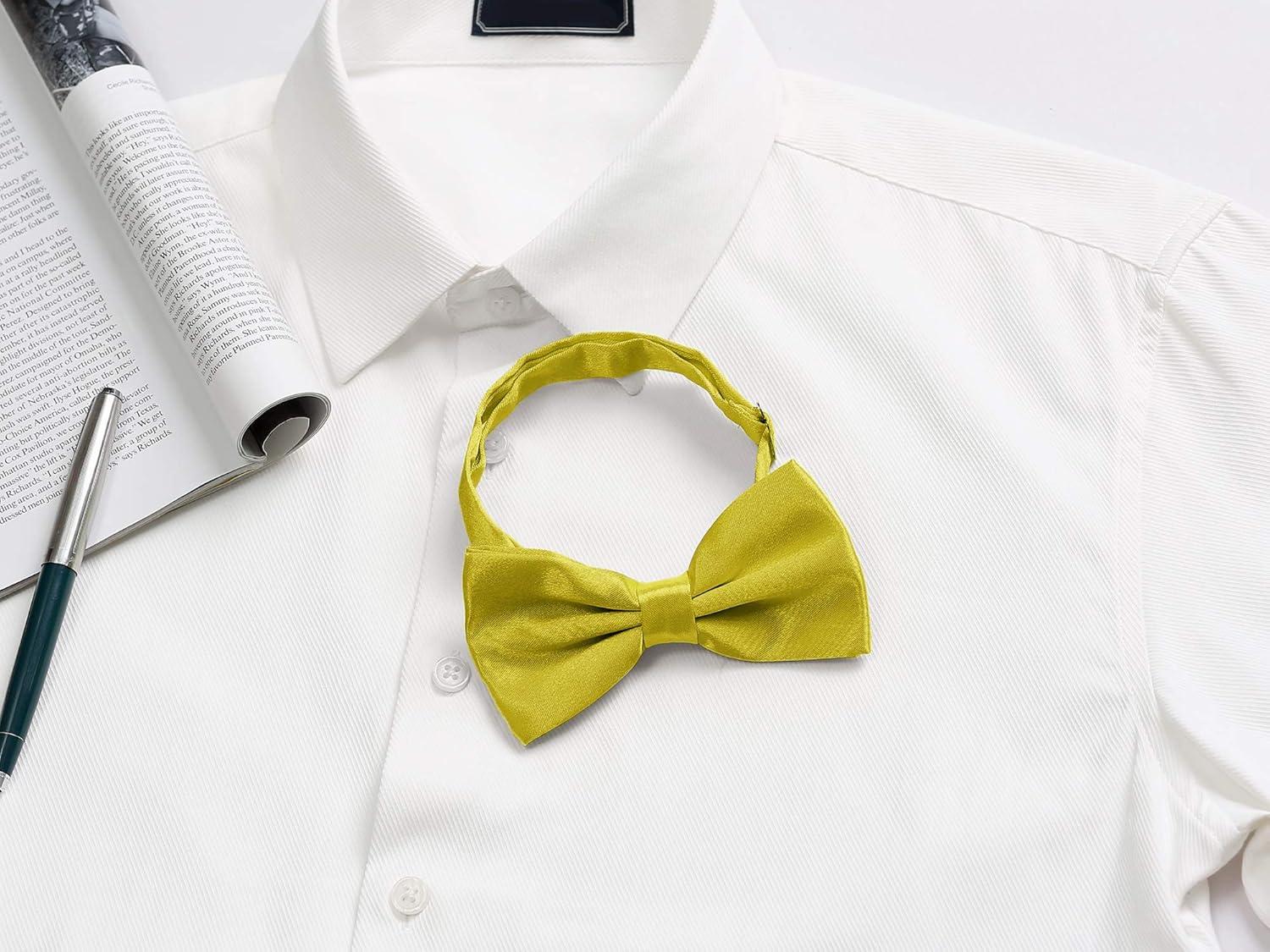 imageAllegra K Pretied Solid Adjustable Bowtie Classic Tuxedo Wedding Bow Ties for MenChampagne