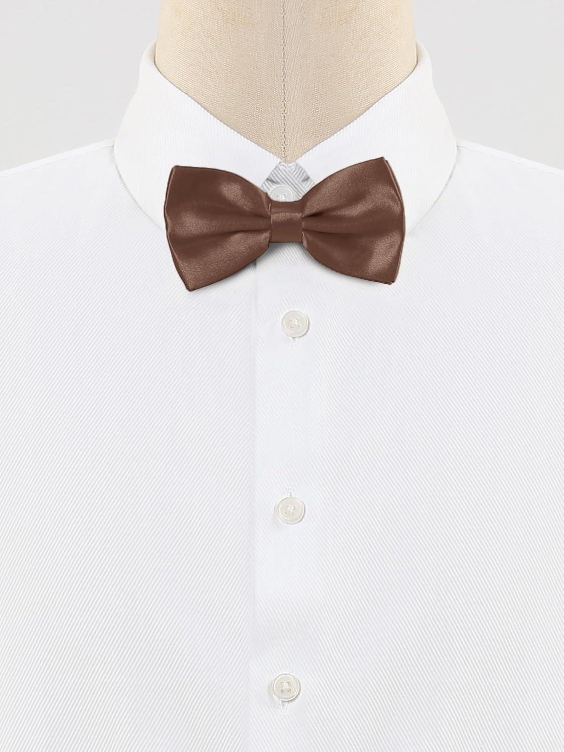 imageAllegra K Pretied Solid Adjustable Bowtie Classic Tuxedo Wedding Bow Ties for MenCoffee
