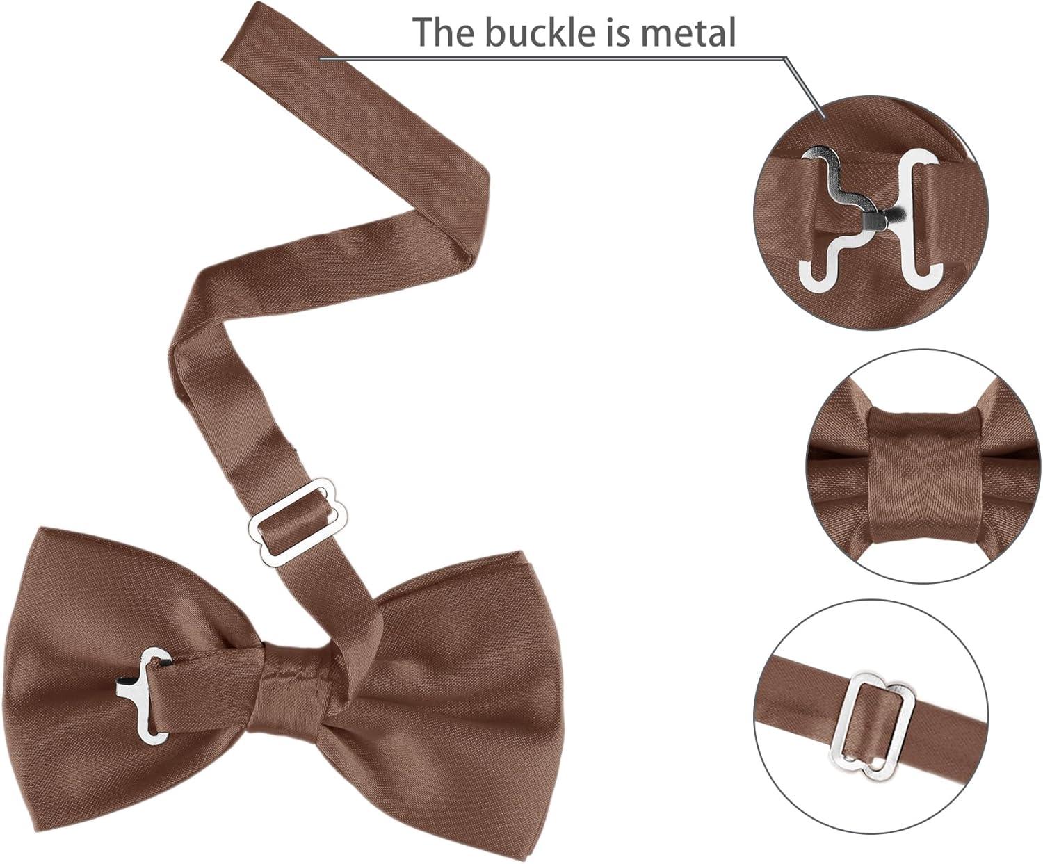 imageAllegra K Pretied Solid Adjustable Bowtie Classic Tuxedo Wedding Bow Ties for MenCoffee