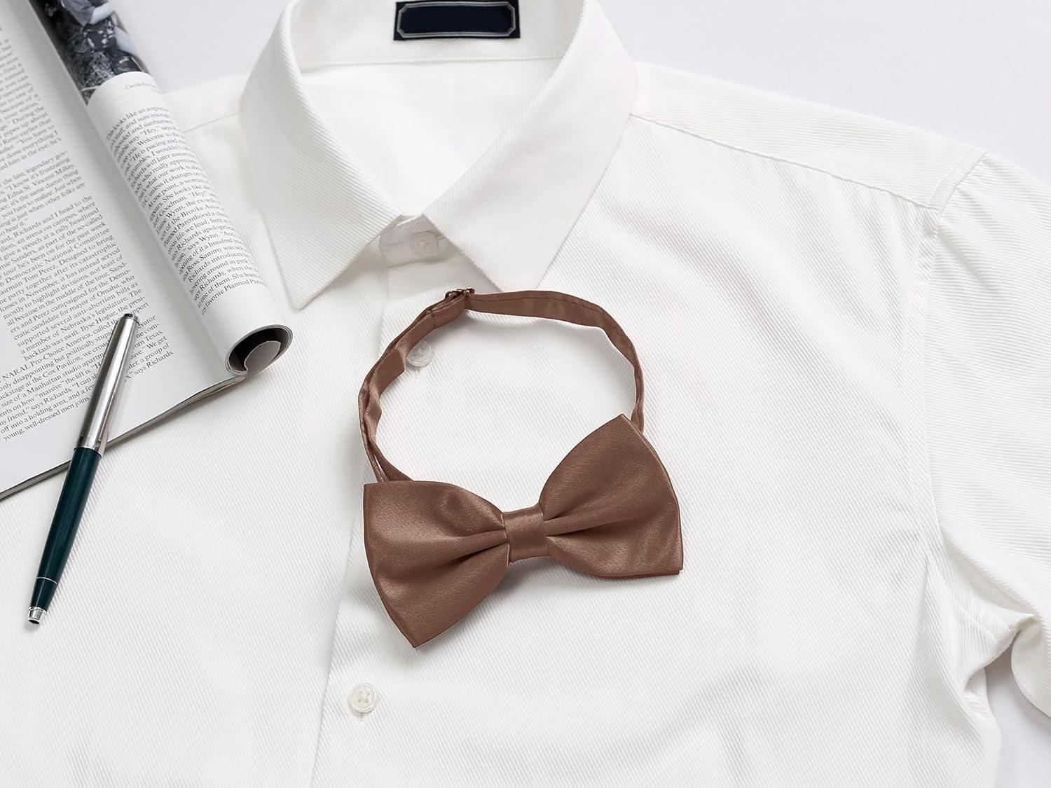 imageAllegra K Pretied Solid Adjustable Bowtie Classic Tuxedo Wedding Bow Ties for MenCoffee