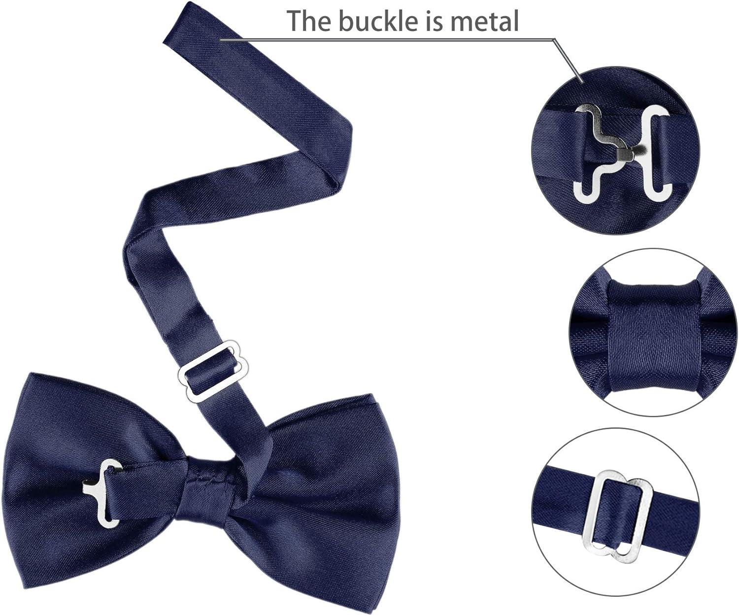 imageAllegra K Pretied Solid Adjustable Bowtie Classic Tuxedo Wedding Bow Ties for MenDark Blue