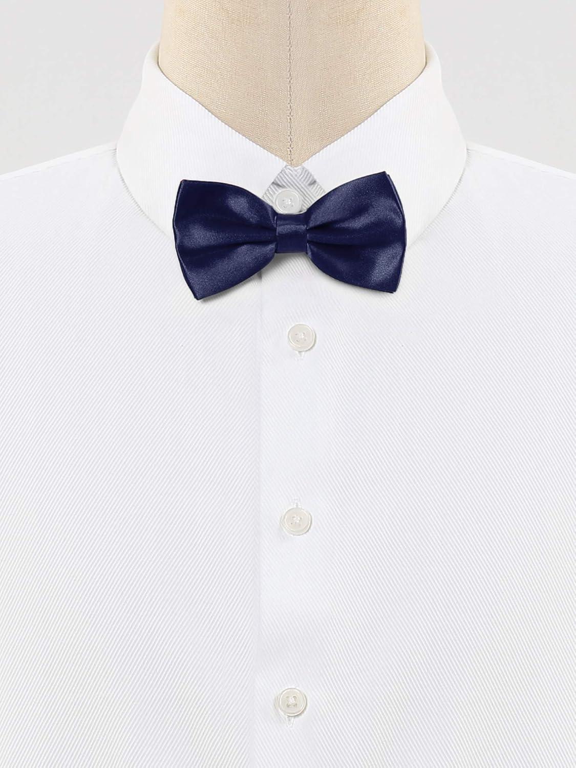 imageAllegra K Pretied Solid Adjustable Bowtie Classic Tuxedo Wedding Bow Ties for MenDark Blue