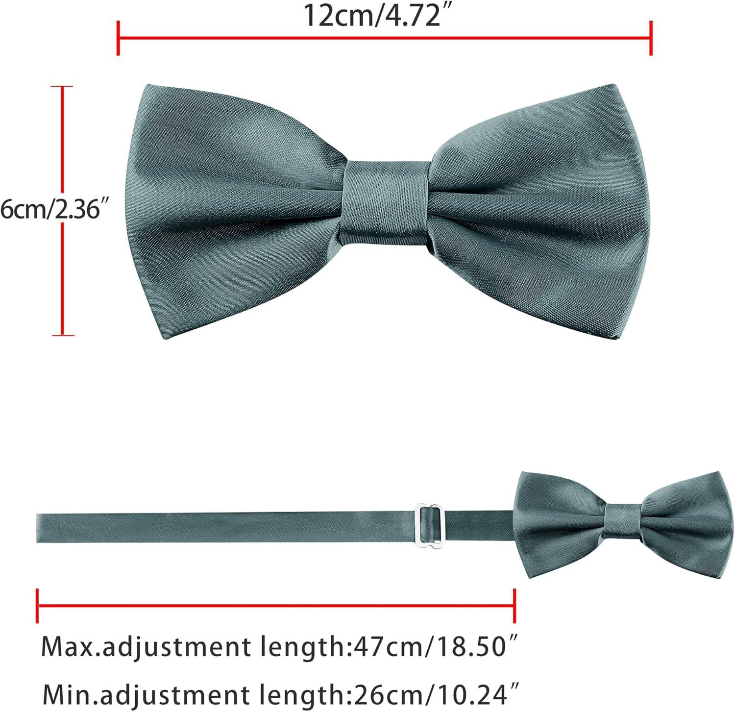imageAllegra K Pretied Solid Adjustable Bowtie Classic Tuxedo Wedding Bow Ties for MenDark Gray