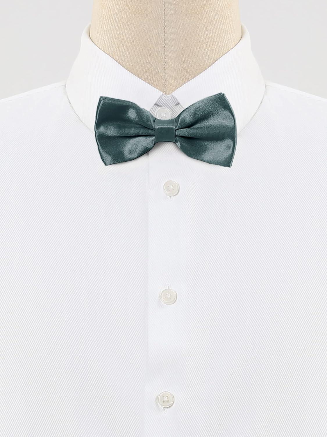 imageAllegra K Pretied Solid Adjustable Bowtie Classic Tuxedo Wedding Bow Ties for MenDark Gray