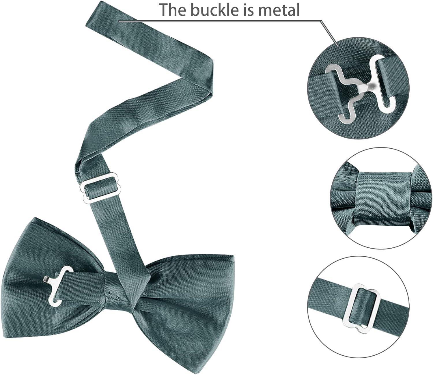 imageAllegra K Pretied Solid Adjustable Bowtie Classic Tuxedo Wedding Bow Ties for MenDark Gray
