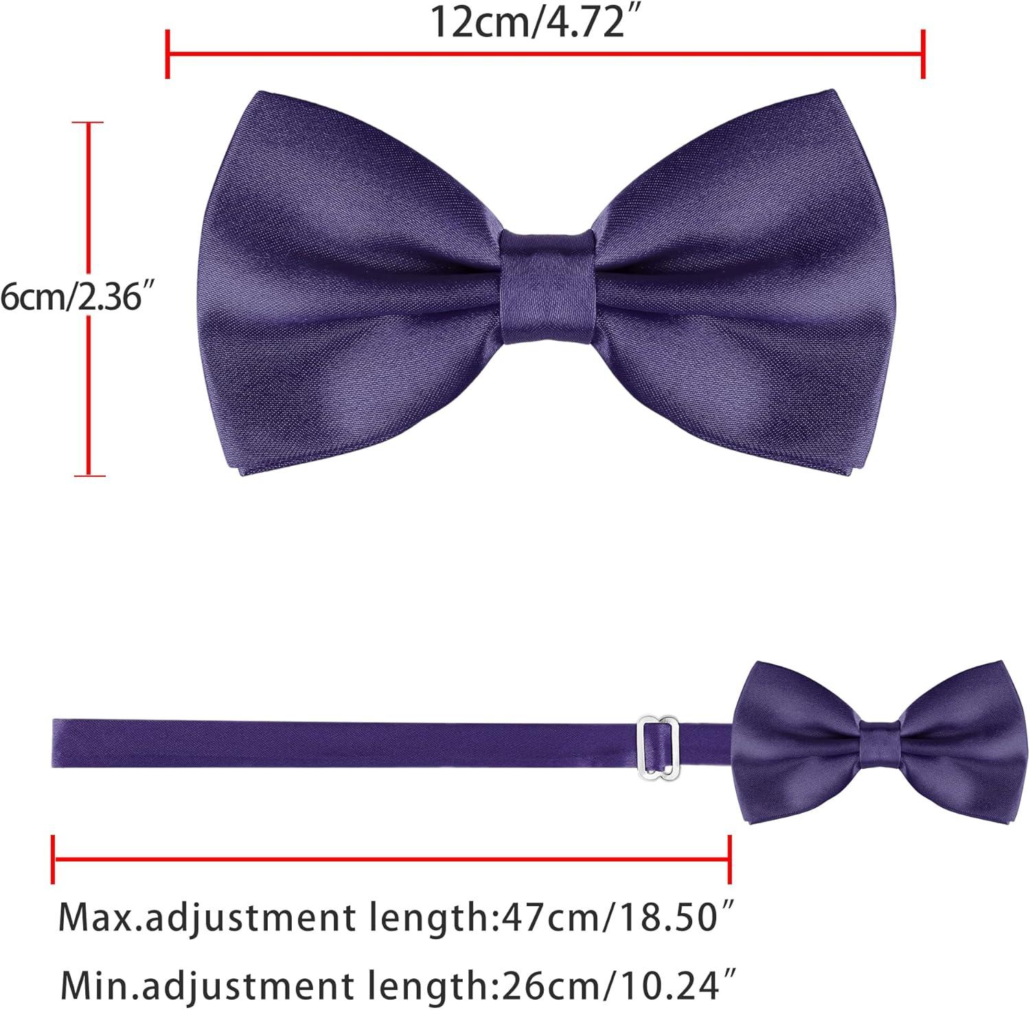 imageAllegra K Pretied Solid Adjustable Bowtie Classic Tuxedo Wedding Bow Ties for MenDeep Purple
