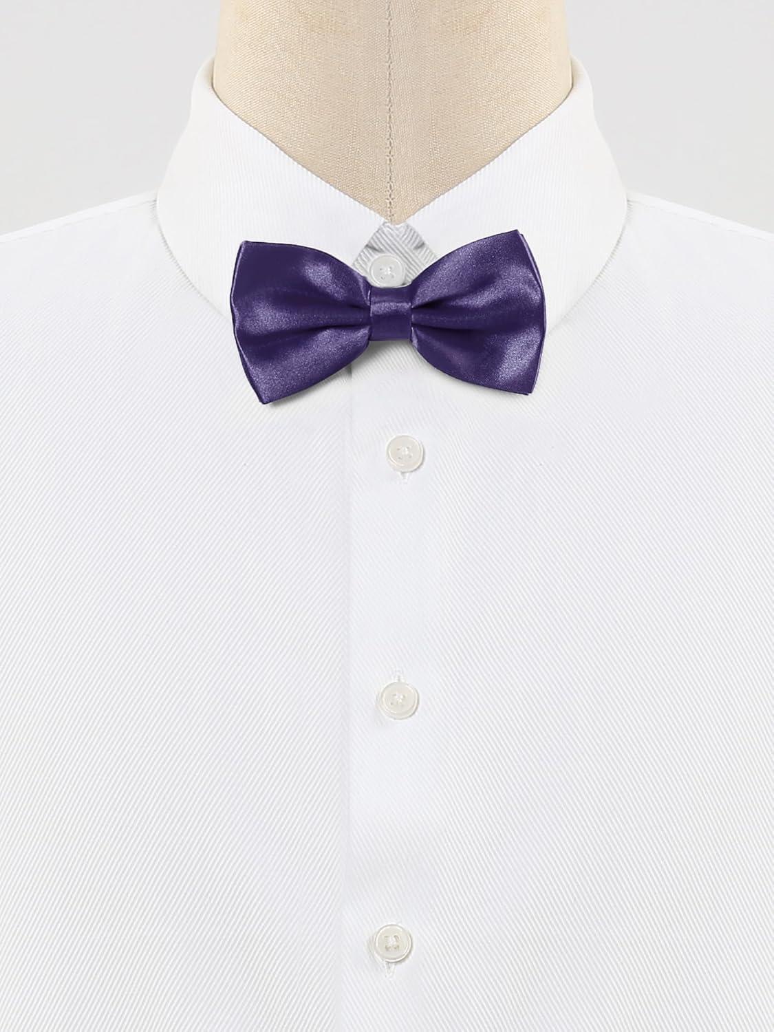 imageAllegra K Pretied Solid Adjustable Bowtie Classic Tuxedo Wedding Bow Ties for MenDeep Purple