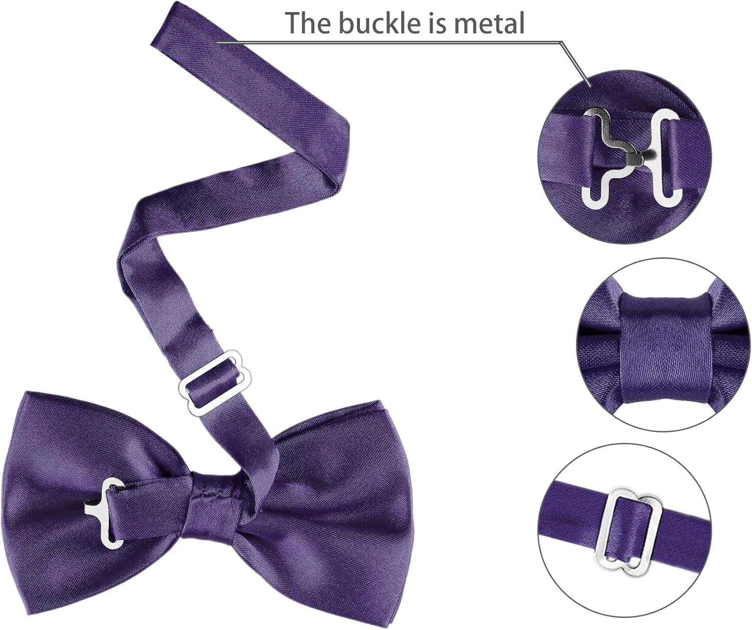 imageAllegra K Pretied Solid Adjustable Bowtie Classic Tuxedo Wedding Bow Ties for MenDeep Purple