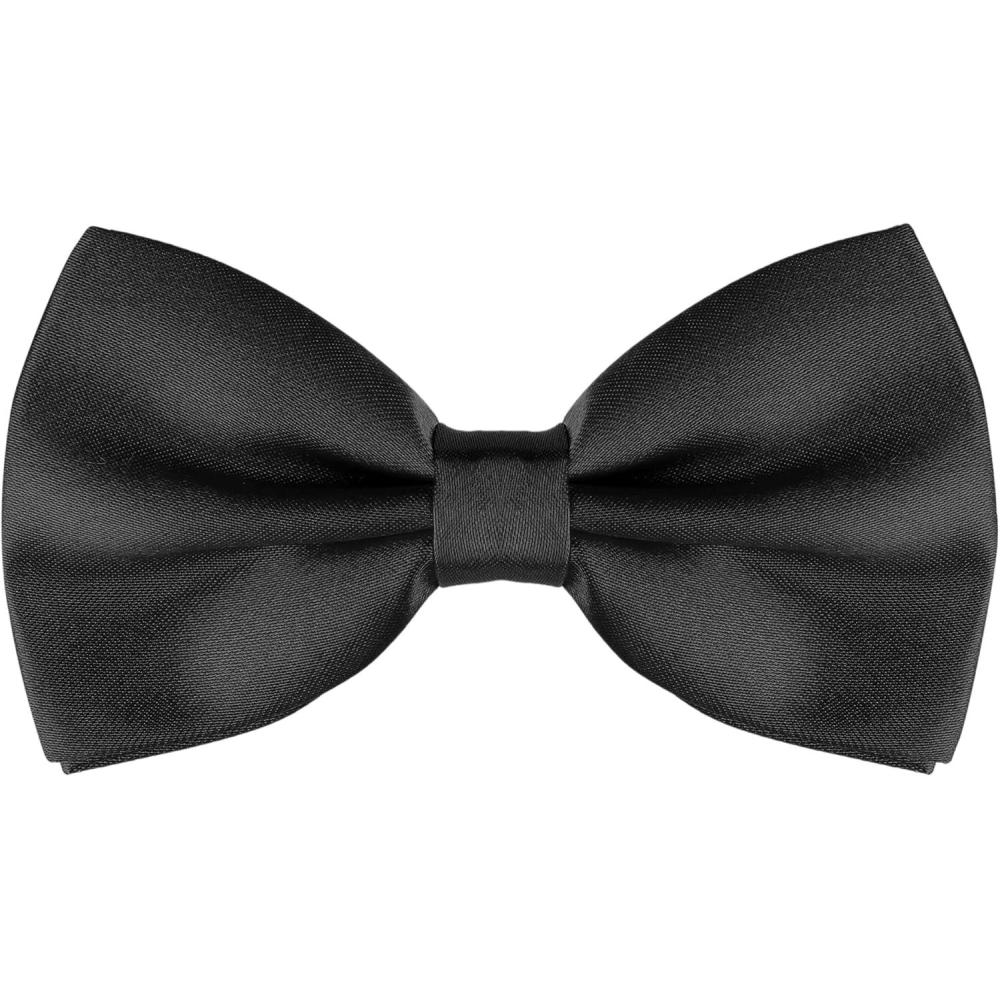 imageAllegra K Pretied Solid Adjustable Bowtie Classic Tuxedo Wedding Bow Ties for MenBlack