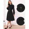imageAllegra K ALine Midi Pleated Skirt for Womens Vintage Work High Waist Flare Business SkirtsBlack