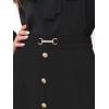 imageAllegra K ALine Midi Pleated Skirt for Womens Vintage Work High Waist Flare Business SkirtsBlack