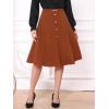 imageAllegra K ALine Midi Pleated Skirt for Womens Vintage Work High Waist Flare Business SkirtsOrange Brown