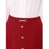 imageAllegra K ALine Midi Pleated Skirt for Womens Vintage Work High Waist Flare Business SkirtsRed