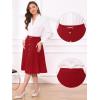 imageAllegra K ALine Midi Pleated Skirt for Womens Vintage Work High Waist Flare Business SkirtsRed