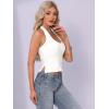 imageAllegra K Backless Halter Tops for Women 2025 Summer Casual Open Back Cute Sleeveless Tank TopWhite