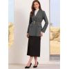 imageAllegra K Blazers for Women Business Casual Long Sleeve Office Work Belted Long Blazer Suit JacketDark Gray