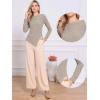 imageAllegra K Boat Neck Sweater for Womens Fall High Low Winter TopKhaki