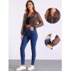 imageAllegra K Bomber Crop Jacket for Womens Sheer Mesh Lightweight Long Sleeve JacketsBrown