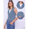 imageAllegra K Collarless Denim Vest for Womens Button Down V Neck Western Waistcoat Sleeveless Jean JacketBlue