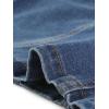 imageAllegra K Denim Jacket for Womens Collarless Button Down Crop Jean JacketsBlue