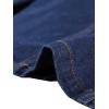 imageAllegra K Denim Jacket for Womens Collarless Button Down Crop Jean JacketsDark Blue