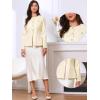 imageAllegra K Elegant Work Blazer for Womens Collarless Long Sleeve Business Jacket Office SuitBeige