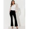 imageAllegra K Elegant Work Office Business Pants for Womens Solid High Waist Split Hem Flare Leg Long Pant