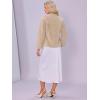 imageAllegra K Faux Fur Coat for Women Long Sleeve Open Front Overcoat Wedding Fluffy JacketChampagne Gold