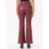 imageAllegra K Faux Leather Casual Pant for Womens High Waist Bell Bottom Flared Long PU TrouserBurgundy
