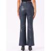 imageAllegra K Faux Leather Casual Pant for Womens High Waist Bell Bottom Flared Long PU TrouserDark Blue