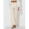 imageAllegra K Faux Leather Casual Pant for Womens High Waist Bell Bottom Flared Long PU TrouserWhite