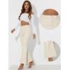 imageAllegra K Faux Leather Casual Pant for Womens High Waist Bell Bottom Flared Long PU TrouserWhite