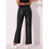 imageAllegra K Faux Leather Pants for Womens High Waist Straight Leg Punk PU TrousersBlack