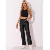 imageAllegra K Faux Leather Pants for Womens High Waist Straight Leg Punk PU TrousersBlack