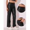 imageAllegra K Faux Leather Pants for Womens High Waist Straight Leg Punk PU TrousersBlack