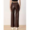 imageAllegra K Faux Leather Pants for Womens High Waist Straight Leg Punk PU TrousersBrown