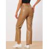 imageAllegra K Faux Leather Pants for Womens High Waist Straight Leg Punk PU TrousersKhaki
