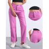 imageAllegra K Faux Leather Pants for Womens High Waist Straight Leg Punk PU TrousersPink
